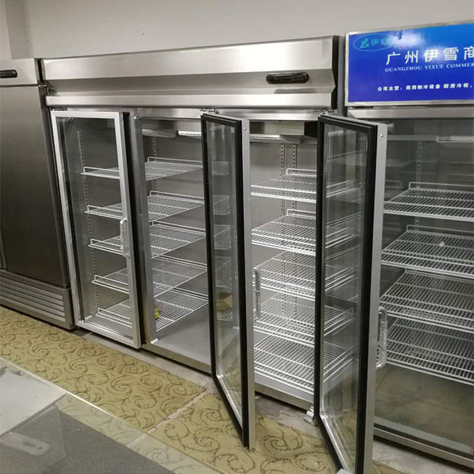 Refrigerador de vidro ereto da porta da porta 650W 3 refrigerar de ar 0