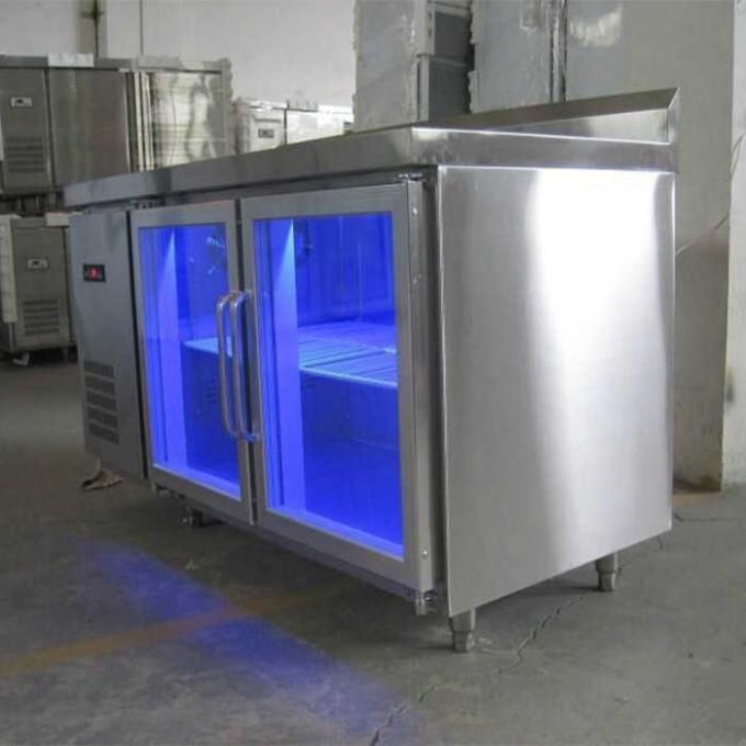 Fã de aço inoxidável que refrigera o refrigerador de Undercounter de 2 portas 0