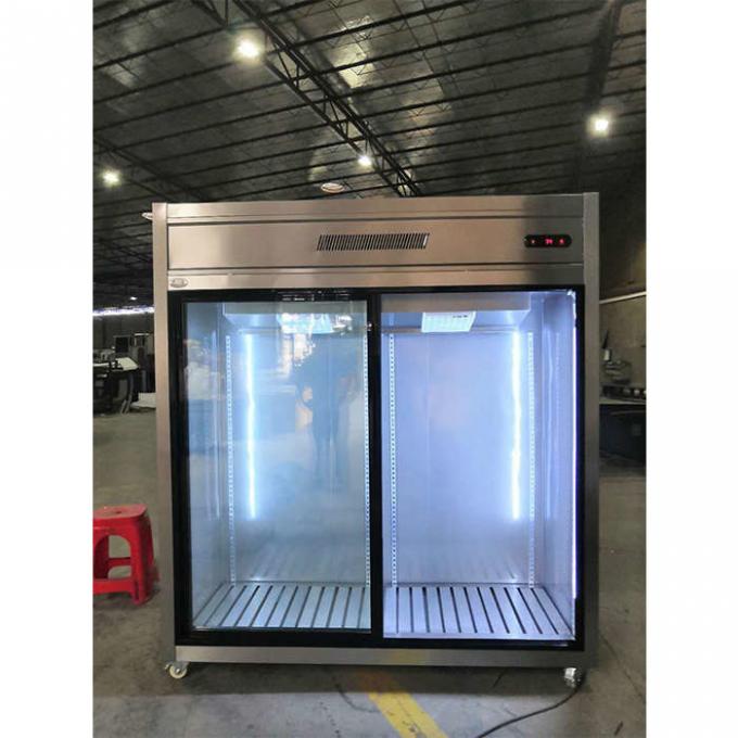 Congelador de refrigerador comercial de vidro da porta de deslizamento 900W 1300L 1