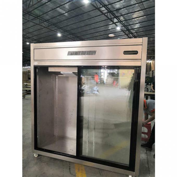 Congelador de refrigerador comercial de vidro da porta de deslizamento 900W 1300L 0