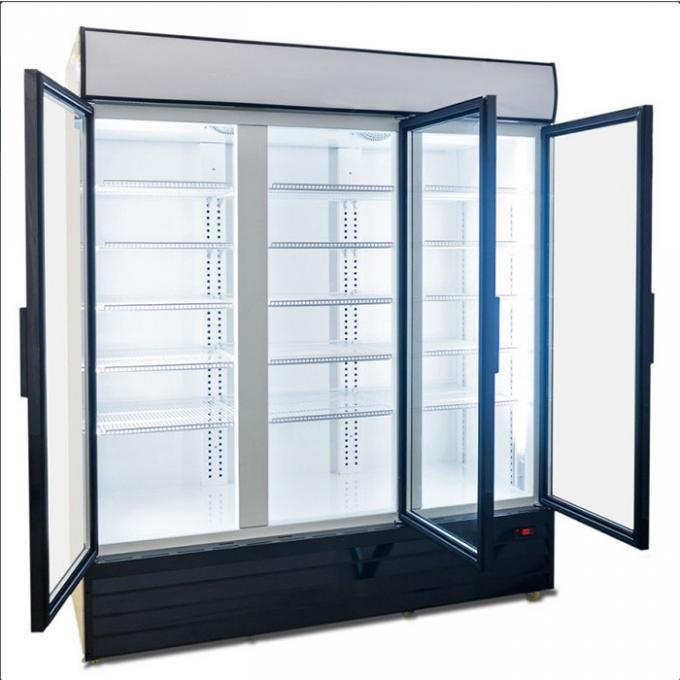 Da verticalidade de vidro comercial livre dos refrigeradores 1500L da porta de ROHS CFC refrigerador de vidro da barra da porta 0