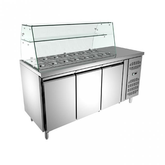 Refrigerador comercial feito sob encomenda de aço inoxidável de 304 R134A 1