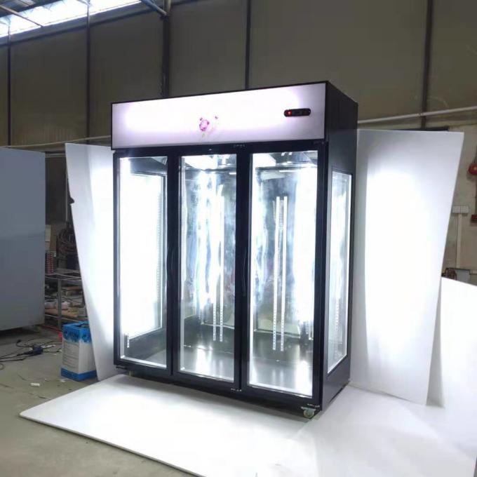 3 refrigerador comercial feito sob encomenda de vidro da porta 600W 0