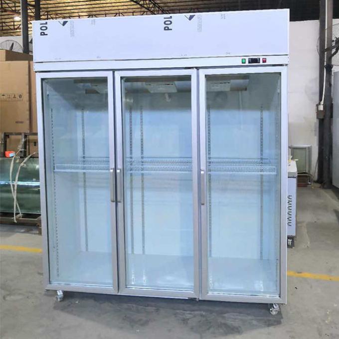 Congelador comercial ereto da exposição do gelado com a porta três de vidro 0