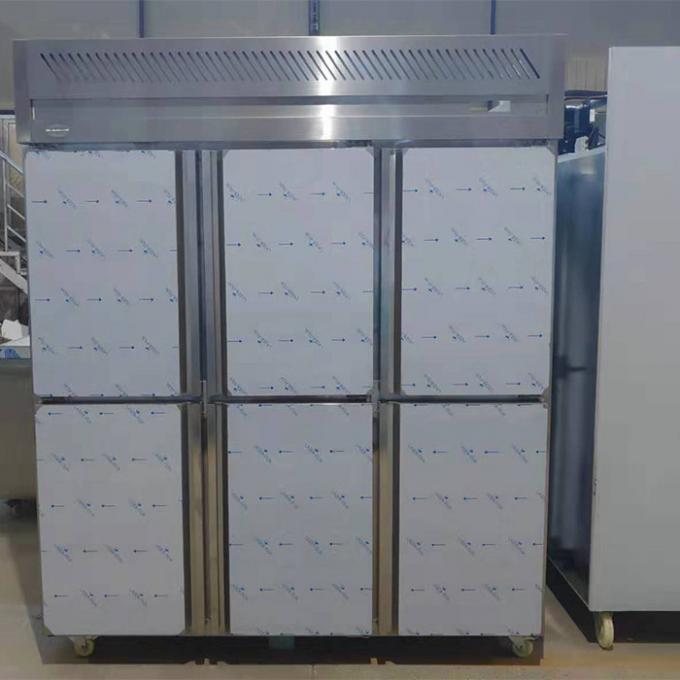 congelador de refrigerador de aço inoxidável comercial da porta 880W 6 1