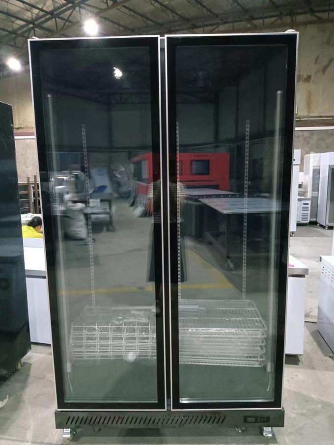 2 portas de vidro chiller vertical visor de bebidas frigorífico frigorífico comercial vertical 0
