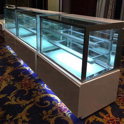Refrigerador de mármore de vidro da exposição da padaria do CE do revestimento de três camadas