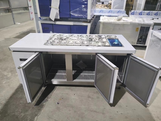 300L Chiller Salada Comércio Mesa Para Restaurante Cozinha