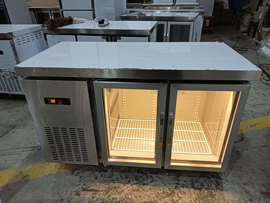 Refrigerador de balcão comercial com porta de vidro