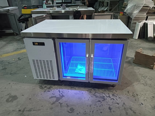 Refrigerador de balcão comercial com porta de vidro