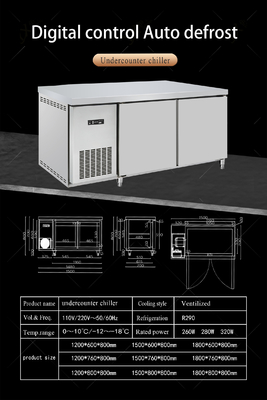 Refrigerador de balcão comercial com porta de vidro