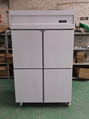 Frigorífico vertical comercial para restaurante 4 portas equipamento de cozinha de aço inoxidável frigorífico de porta auto-fechável