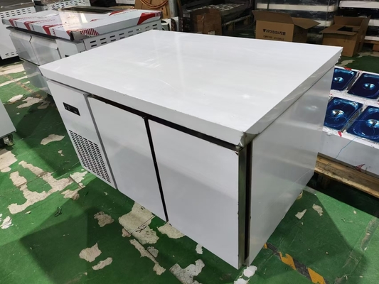 1.2M Commercial Chiller Refrigerador Banco de Trabalho Para Cozinha Guangzhou fábrica de aço inoxidável Mesa de Trabalho
