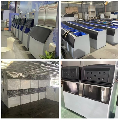 Máquina de fabricação de gelo comercial de 500 kg a 1000 kg com caixa de gelo para fábrica de gelo