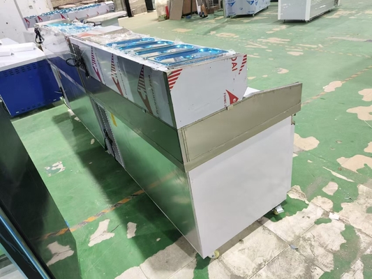 1.8M Salada Mesa de Trabalho 3 Portas Sob o Balcão Pizza Prep Refrigerado Mesa com Visor Superior