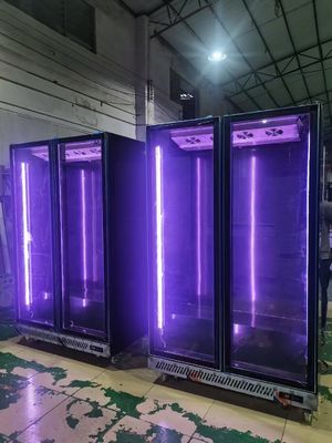 Frigorífico comercial vertical refrigerador de bebidas refrigerador de tela com porta de vidro