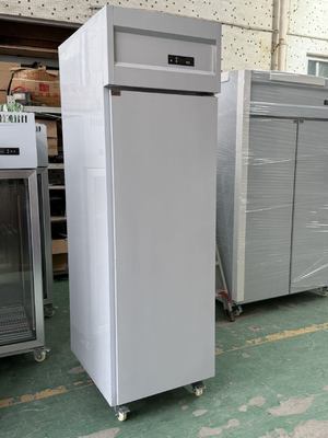 Congelador vertical de 1 porta para restaurante comercial, padaria, geladeira com bandejas