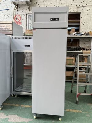 Congelador vertical de 1 porta para restaurante comercial, padaria, geladeira com bandejas
