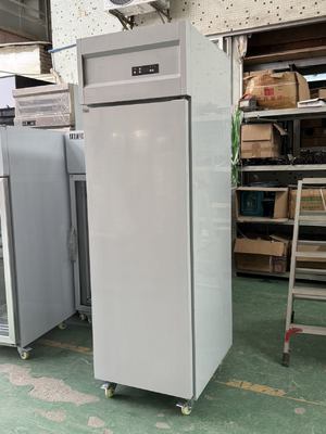 Congelador vertical de 1 porta para restaurante comercial, padaria, geladeira com bandejas