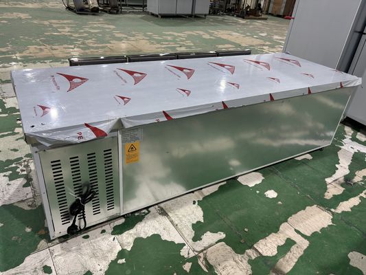 Mesa de balcão comercial com 8 gavetas, bancada de trabalho de cozinha sob o balcão, refrigerador