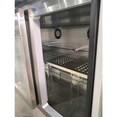 Commerical 2.4m 8ft sob a porta de vidro do refrigerador 4 contrários da barra