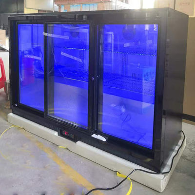 3 porta 330L sob o refrigerador contrário da barra com luz azul