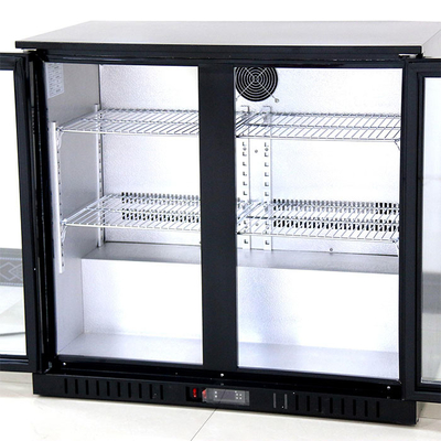 do dobro de vidro comercial dos refrigeradores 208L da porta de 900*520*835mm refrigerador de vidro da exposição