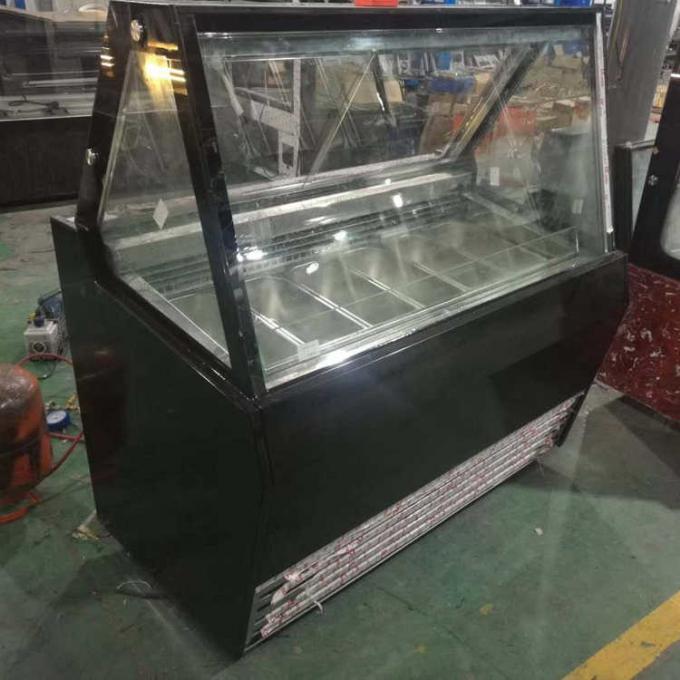 Automático degele o congelador comercial R404a 1500*1130*1350mm da exposição da colher do gelado 0