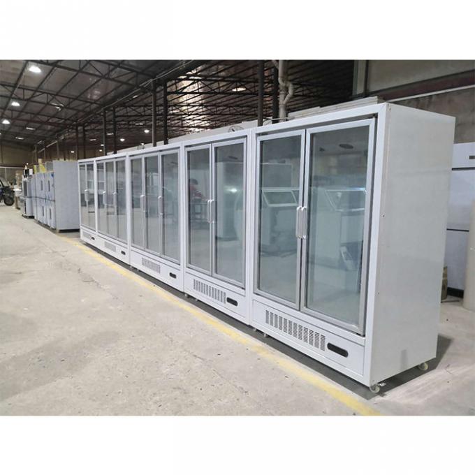 dos refrigeradores de vidro comerciais da porta de 1600L 800W refrigerador de vidro da exposição 0