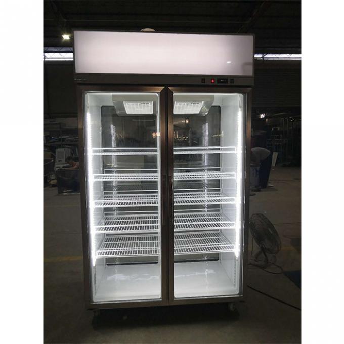 Refrigerador de vidro comercial da exposição da barra dos refrigeradores da porta de R134A 1000L 0