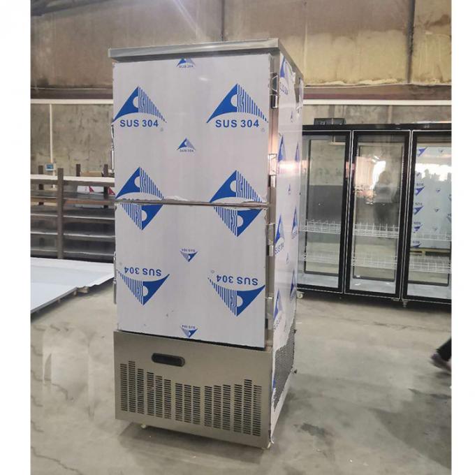 14 bandejas ventilaram o congelador de refrigerador de aço inoxidável comercial 0