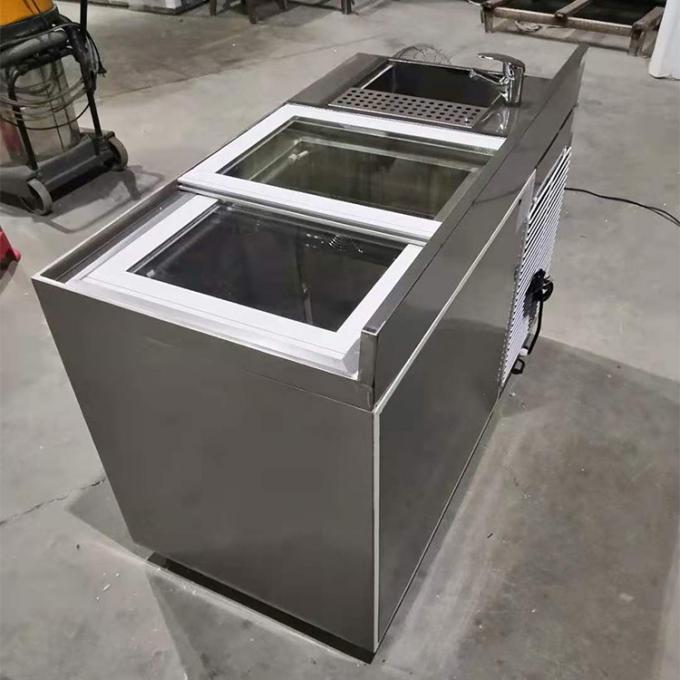 refrigerador de 1.5m 5ft SS Undercounter com porta deslizante 1