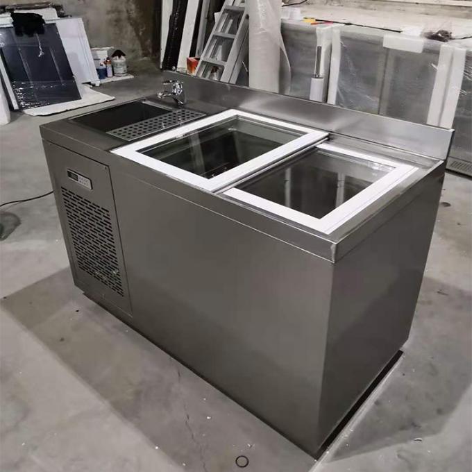 refrigerador de 1.5m 5ft SS Undercounter com porta deslizante 0