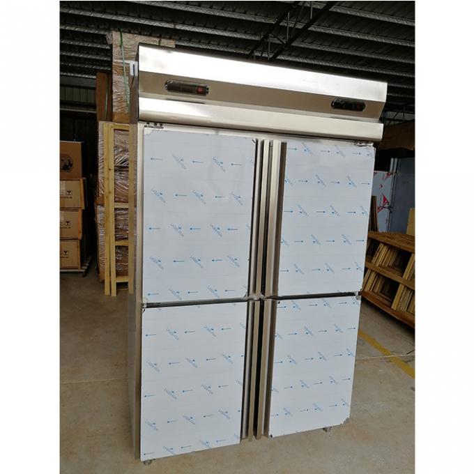 4 congelador de refrigerador de aço inoxidável comercial da porta 300W 0