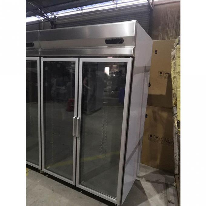 Refrigerador ereto da porta dobro de sistema de fluxo 360W do ar SS 1